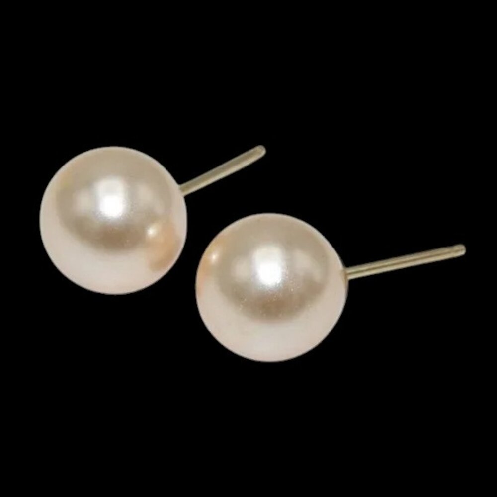 Genuine Mallorca Jewelry Pearl Earrings 14K GF Champagne  Color